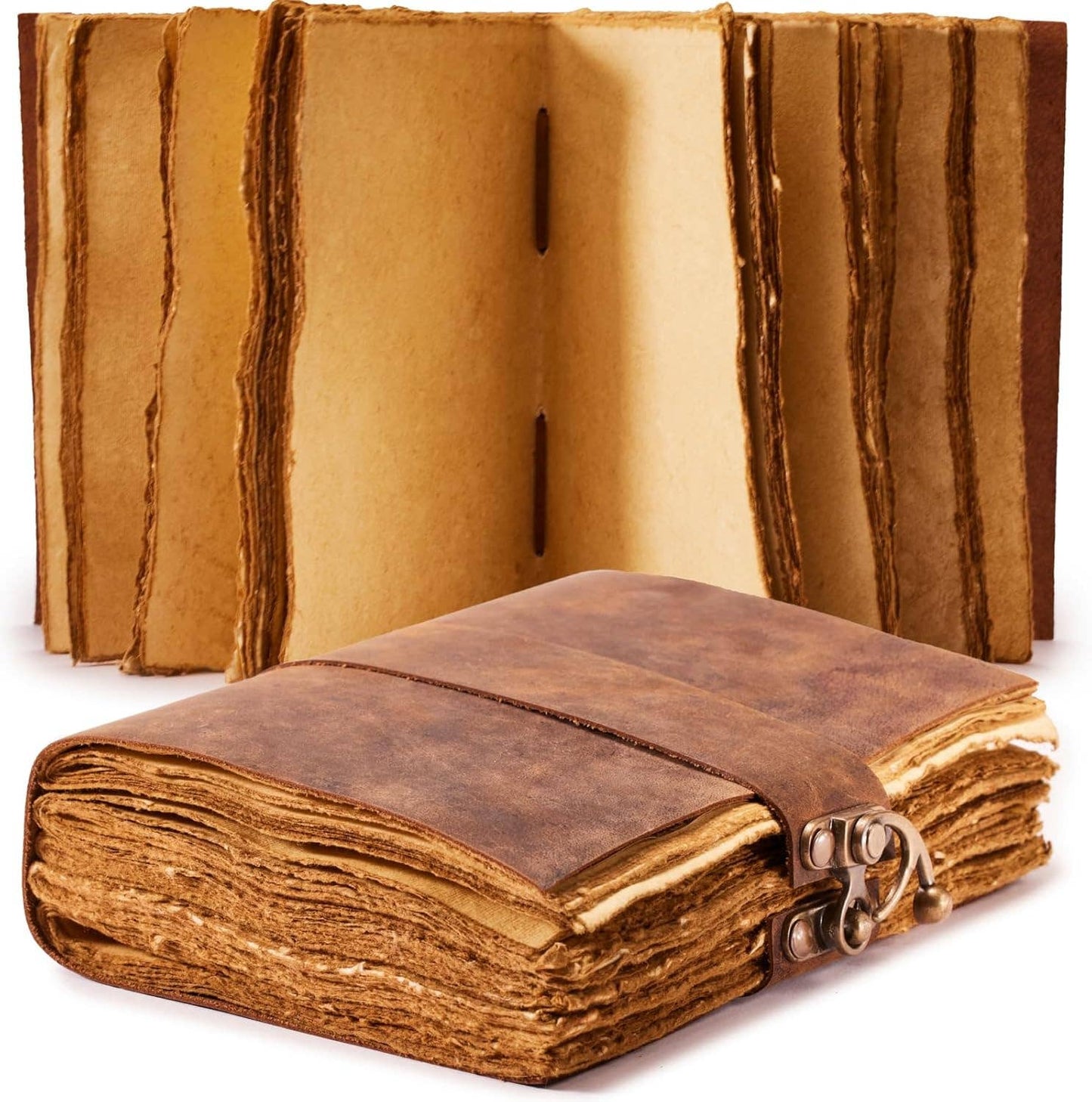 Handmade Real Leather Journal with Belt Closure – Vintage